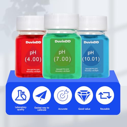 pH Calibration Buffer Solution Kit pH 4.00/7.00/10.01, for Precisely Calibrate pH Meter and pH Tester, Plus 30ml KCL pH Probe Storage Solution pH 4.00/7.00/10.01 Solution