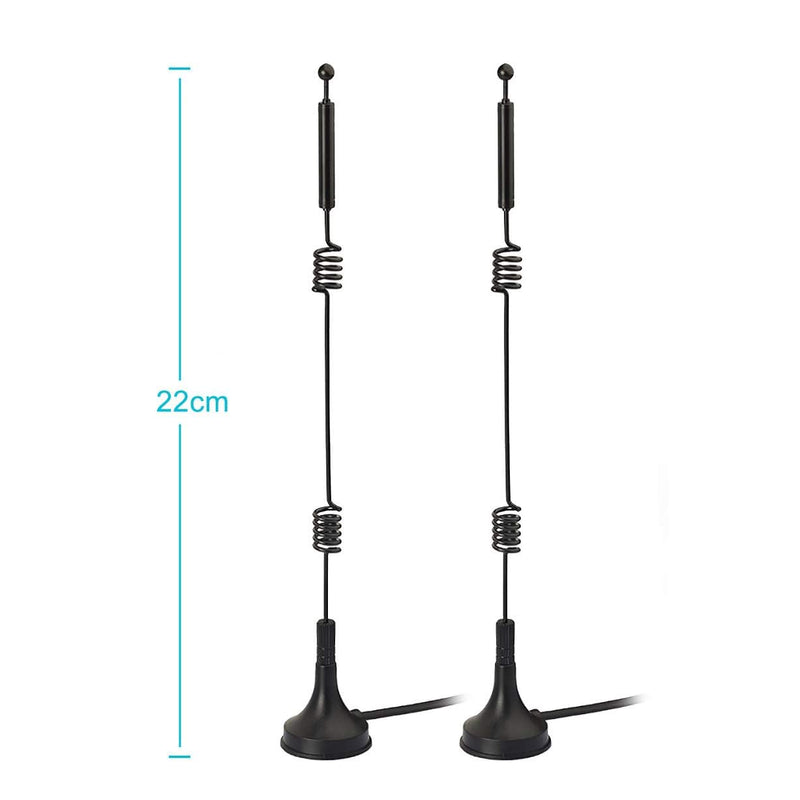 Bingfu Dual Band WiFi 2.4GHz 5GHz 5.8GHz 9dBi Magnetic Base SMA Male Antenna (2-Pack) for Wireless Vedio Security Camera Surveillance Recorder Truck Trailer Rear View Backup Camera Reversing Monitor 2-Pack [SMA] Male Antenna