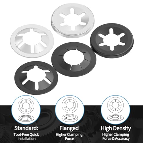 Internal Tooth Star Lock Washers, ID 12mm x OD 25mm Push Nuts 150pcs φ 12×25mm Mn Steel Regular