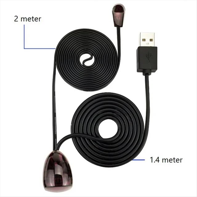 Hididi IR Repeater Transmitter Kit 10FT Signal Range,USB to IR Receiver Cable 10FT Infrared Remote Control Extender Cable 2m Infrared Receiver USB Adapter Applies to Control Devices 2m with Lights