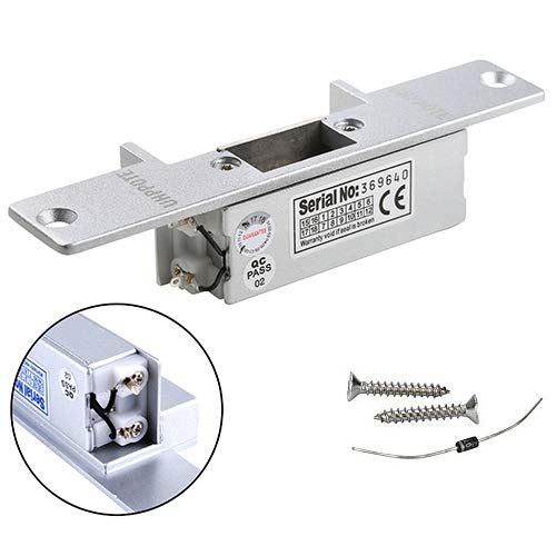UHPPOTE Electric Door Strike Lock Fail Safe 12VDC for Access Control System | Zinc Alloy for Wooden Metal Doors