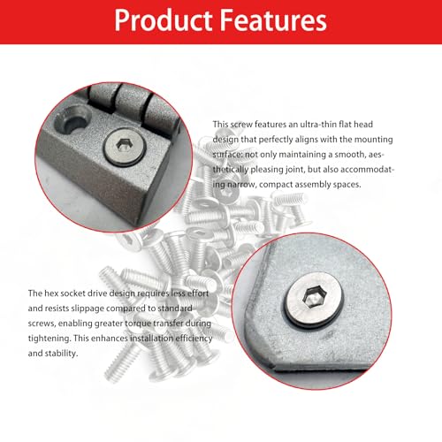 30pcs Low Flat Head Allen Cap Ultra Thin Hex Socket Screw Bolt, 304 Stainless Steel, Fully Threaded (M4-0.7mm x25mm) M4x25mm