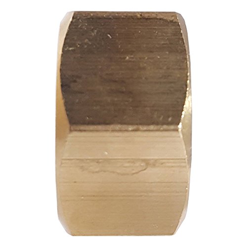 1/2-13 Full Finished Hex Nuts, Solid Brass, Grade 360, Plain Finish, Quantity 10 1/2-13 (10 Pack)
