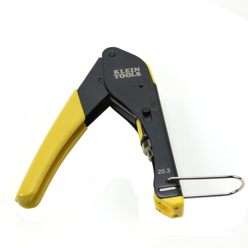 Klein Tools 80151 Coax Cable Compression Crimper and Stripper Set with 10-Pack of RG6/6Q F-Connectors for Fast and Reliable Installation, 3-Piece