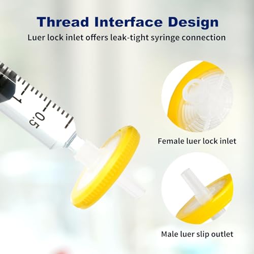 100PCS Sterile PES Syringe Filters,13mm,0.22um,Individually Packed 13MM-0.22UM 100
