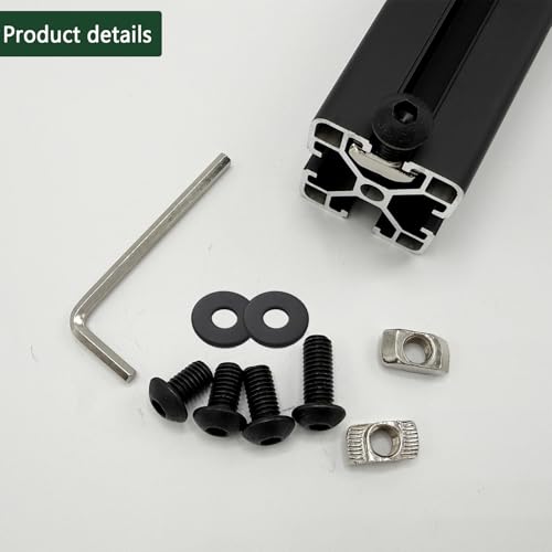 80 pcs M8 T Nut Screws Kit for 4040 4080 Aluminum Extrusion, 26 pcs Black M8x12/16/20mm Hexagon Socket Carbon Steel Screws and 26 pcs M8 Drop in T-Nuts, 28 Washers with Hex Wrench 80pcs 40 Series Screws Kit Black