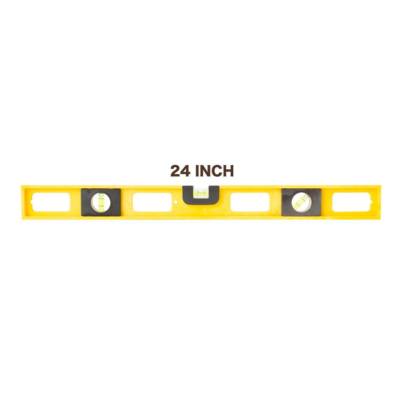 Mayes 10140 Top View Magnetic Level, 24 Inch Level Made in USA, 3 Vials with 270° Center View, Ruled Edge for Accurate Measurements, V-Groove for Curved Surfaces 24-Inch Magnetic