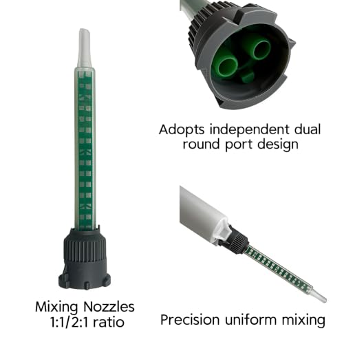 20 Pack of Epoxy Adhesive Mixing Nozzles Tip,16-Element Adhesive Applicator Resin Mixer Static Dispensing Nozzle for 50ml AB Two-Component Cartridges(1:1/1:2 Ratio)