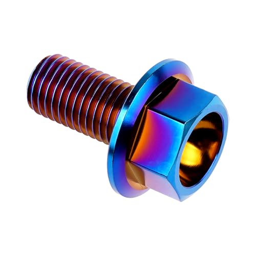 Titanium Bolt M10 1.25 Pitch Flange Hex Screw Burnt Blue, M10x20mm