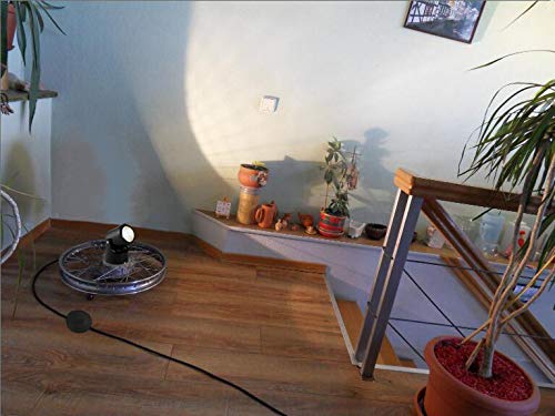 Kiven LED Accent Uplight with Foot Control On Off Switch， Handheld Sized Portable Spot Light, Black