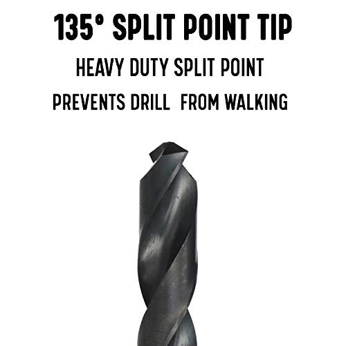 Drill America D/AST15/16 HSS Split Point Stub Drill Bit, 15/16" 15/16"