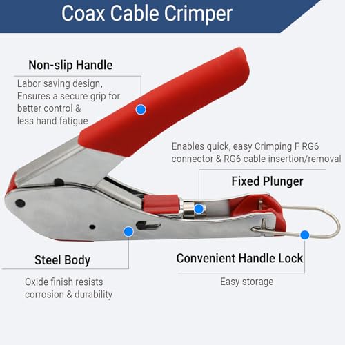 Coax Cable Crimper Kit – RG6/RG59/RG11 Tool Set with Bag