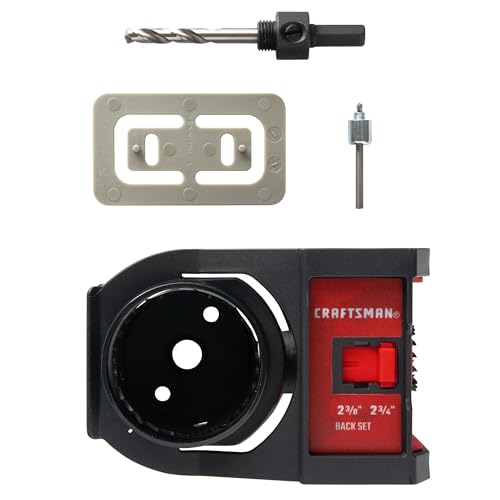 CRAFTSMAN Hole Saw Kit, Bi-Metal Door Lock Installation Kit for Wood and Metal Doors (CMAH1MDL) Metal Door