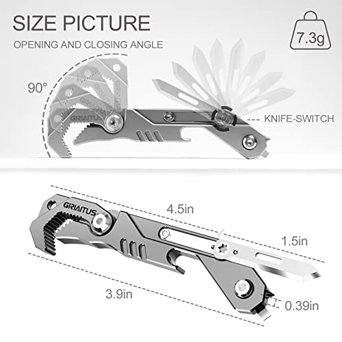 EDC Multitool 7 in 1 with knife, Wrench, Folding Knife, Screwdriver Bright Silver