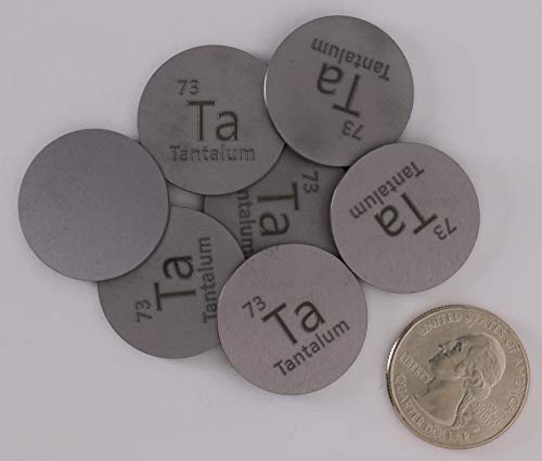 Tantalum (Ta) 25mm Metal Disc for Collection or Experiments