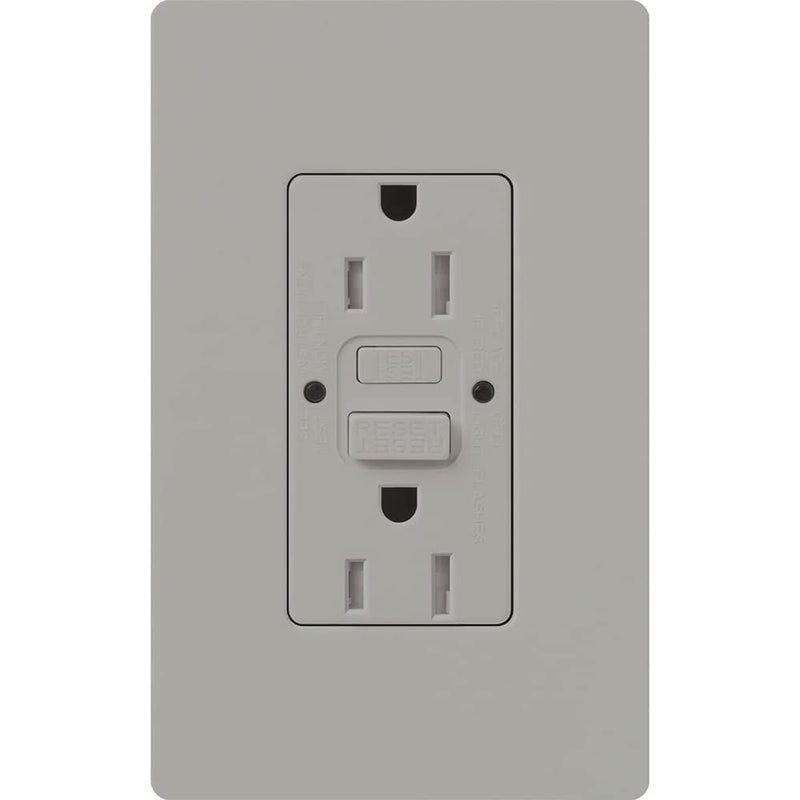 Lutron 15 Amp Tamper-Resistant GFCI Duplex Receptacle in Gray