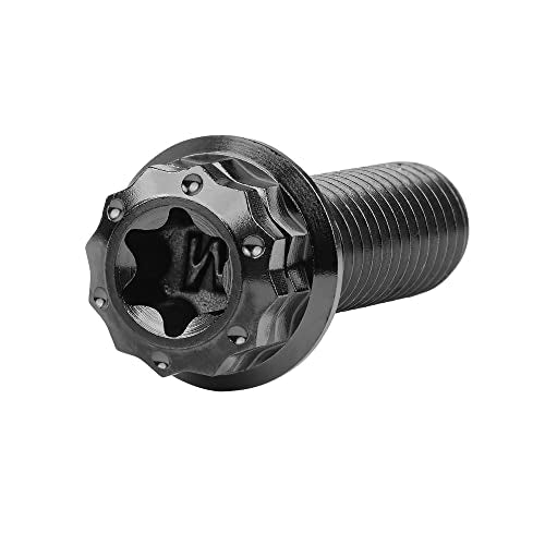 Titanium M8 Flange Bolt 12 Point Head Screw (M8x20mm, Black) M8x20mm