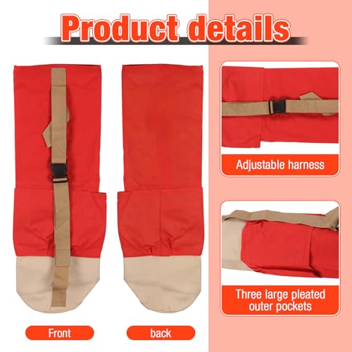36 Inch Heavy Duty Lath Bag with Pockets, Hi-Vis Orange Waterproof Lath Stake Bag for Surveying & Construction