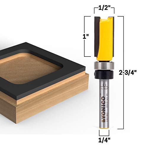 YONICO Router Bits Pattern Bit Flush Trim Set 4 Bit 1/2-Inch Diameter 1/4-Inch Shank 14422q 4 Bit Set - 1/2" Width - 1/4" Shank