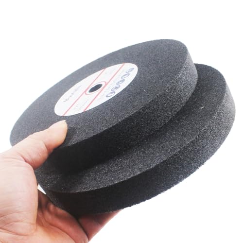 2 Pcs 8 Inch 9P Hardness Nylon Fiber Buffing Wheels, 5/8'' Arbor Hole Fiber Buffing Sanding Wheels for Bench Grinder, Table Grinder 8 In - 9P - 180#