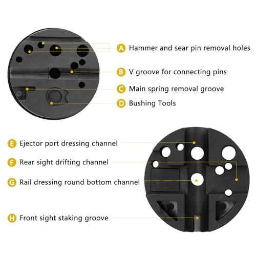 Pridefend 8 Pcs Roll Pin Punch Set,Premium Punch Set,Made of Solid All-Steel Material,Punch Removing Repair Tools for Machinery Maintenance (with Bench Block)…