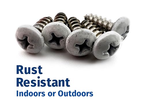 Vinyl Fence Screws #8 x 1/2" White Head Stainless Steel 80 Pack Phillips Drive Self Tapping Type A Point 304 18-8 Grade Rust Resistant Quantum Forge