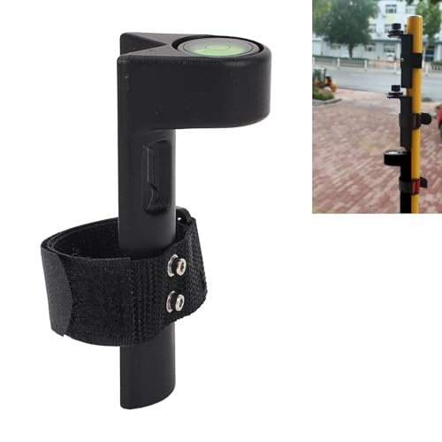 Adjustable Grade Rod Level, Aluminum Alloy Survey Rod Bubble Level for Round and Rectangular Bars, Large Vial Design