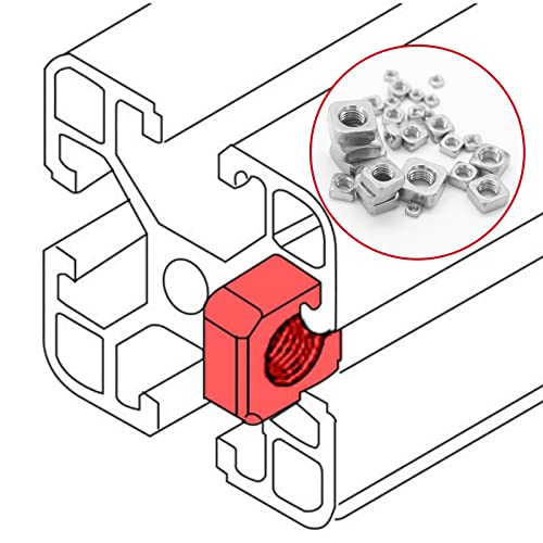 200Pcs Metric 304 Stainless Steel Square Nuts Assortment Kit, INCONTESTA Machine Square Screw Nuts for M3 M4 M5 M6 M8 M10 Screws Bolt