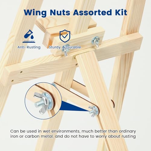 3 Sizes Wing Nuts Assorted Kit, 1/4"-20, 5/16"-18, 3/8"-16 Stainless Steel Butterfly Nut, Hand Twist Tighten Ear Wingnuts for Machinery Electronic Equipment DIY, Silver (30 Pcs) (Pack of 2) 3 Sizes -30pcs (Pack of 2)