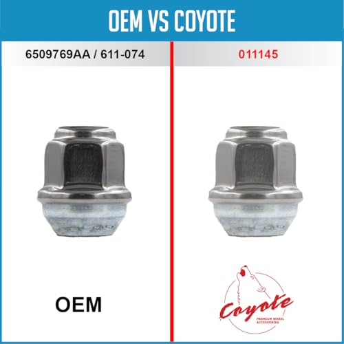 Wheel Accessories Parts 10 Pcs M12x1.5 12x1.5 Thread OEM Style Lug Nuts 1.2" Long Chrome 3/4" 19mm Hex Hex Fits Jeep Compass Patriot ｜ Chrysler Grand Caravan Pacifica 6509769AA ｜ 611-074 10 Pack Caravan Pacifica Steel Wheel