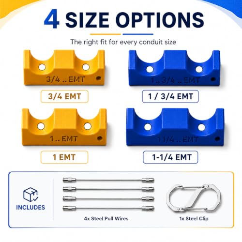 Magnetic Conduit Spacer Set, 4-Piece EMT Pipe Spacing Tool for Electricians