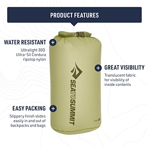Sea to Summit Ultra-Sil Dry Bag, Ultralight Waterproof Dry Storage Zinnia Yellow 20 Liter