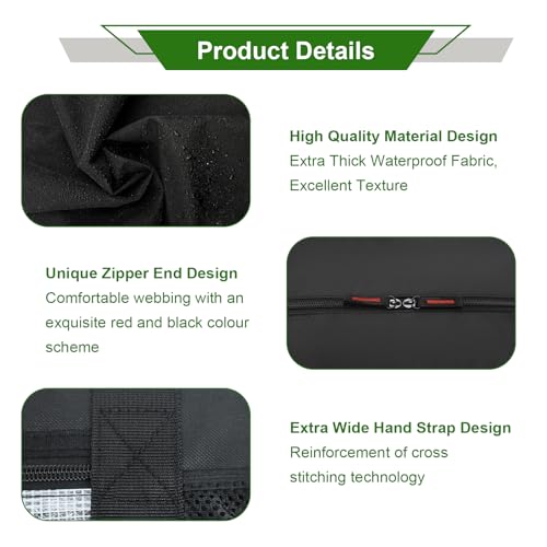 Extra Thick 24" Storage Bag Grill Tool Organizer Pro, BBQ Tool Heavy Duty Bag with Pockets, Double Layer 600D Oxford Cloth Waterproof (2X Thickness), Camping, Tailgating, BBQ Party Gift (2x Thickness)(24" Lx8 Wx8 H)