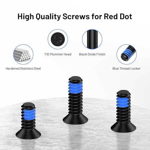 9Pcs #6-32 Red Dot Screw Kit for Holosun 407c/507c/508t
