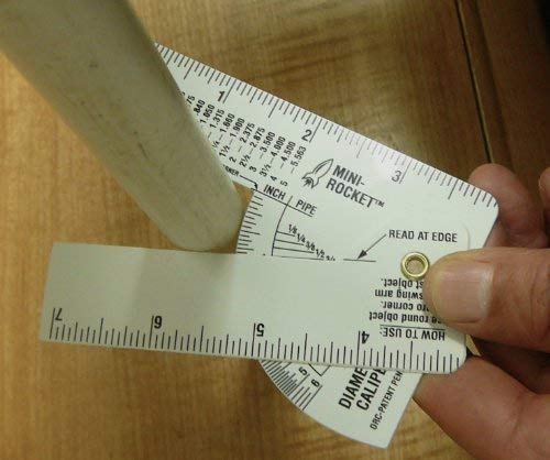 Mini Pipe Caliper / Diameter Caliper and Ruler - Fractional - 5 Pack