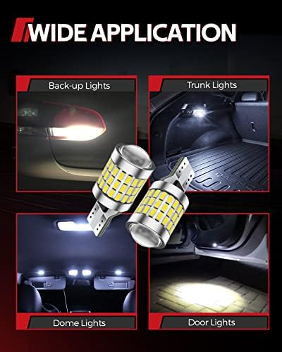 Torchbeam 912 921 LED Bulb Reverse Lights, T15 led Backup light Bulbs 1800 Lumens 6000K Xenon White Super Bright T15 906 904 W16W 921 LED Reverse Light Bulb, Pack of 2 TU1 Series 921/912