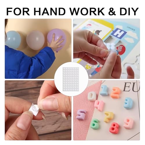 350pcs Clear Double-Sided Sticky Adhesive Dots, 6mm/0.24” Round Transparent Acrylic Nano Glue Pads Heavy Duty, Removable Waterproof Strong Traceless Sticker for Balloons Envelopes Note Craft Photo DIY Diameter: 6mm / 0.24”