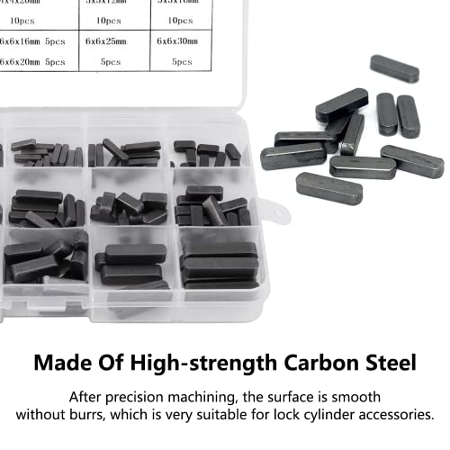 Watris Veiyi Parallel Square Stock Key, 140PCS Shaft Feather Key