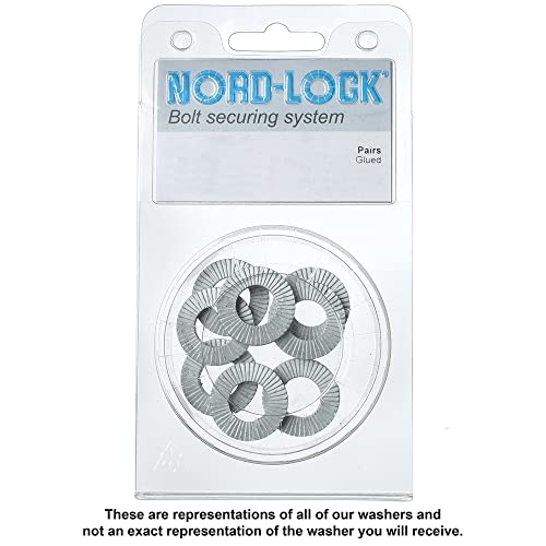 Nord-Lock Wedge Locking Washers - Steel (Delta Protekt) Washer, Vibration Resistant Safety Washers for M12 Bolts, with Zinc Flake Coating - 8 Pairs