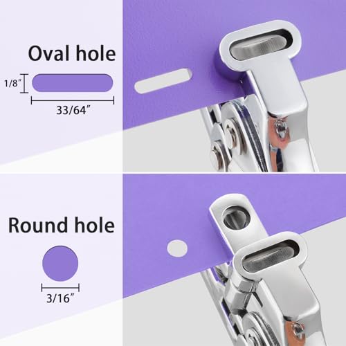  [AUSTRALIA] - 2-in-1 Round & Slot Badge Hole Punch, Handheld Card Puncher for ID & Tag