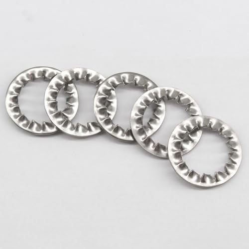 （50 Pieces) M18 Internal Tooth Lock Washers 304 Stainless Steel Metric Washers