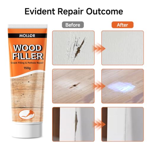  [AUSTRALIA] - 2 Pack White Wood Filler Putty, 10.5oz Wood Repair Compound 300g