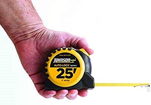 Johnson Level & Tool 1804-0025 Auto-Lock Power Tape, 25', Black/Yellow, 1 Tape 7.6 m