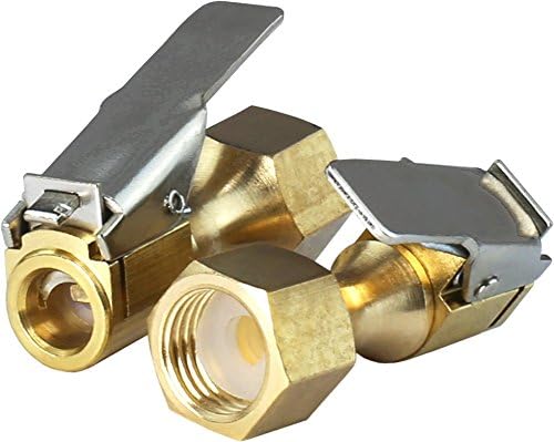 EPAuto 2 Pack Open Flow Straight Lock-On Air Chuck with Clip for Tire Inflator Open - 2PK