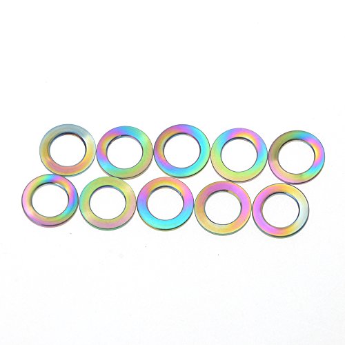 Titanium M6 Flat Washers Brake Stem Bottle Cage Screws (Colorful) Colorful