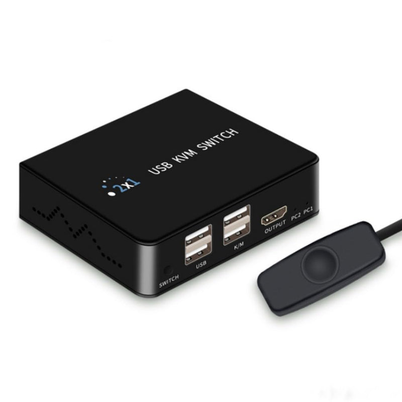 Replacement USB HDMI KVM Switch 2 in 1 Out Compatible 2 Way HDMI2.0 Laptop Host Shared USB Keyboard Mouse Monitor with 2 Hubs AV Selector Switch Box 4K60HZ 3840@2160