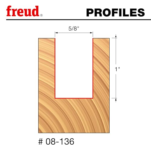 Freud 08-136: 5/8" (Dia.) Double Flute Straight Bit with 3/8" Shank