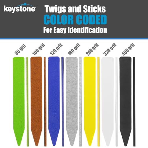 Keystone Sanding Twigs or Sticks Ideal for Woodworking Hobby Arts Crafts Models Mixed Grits and Lengths Cushioned Abrasive (121 Piece Detail Sanding Kit) 121 Piece Detail Sanding Kit