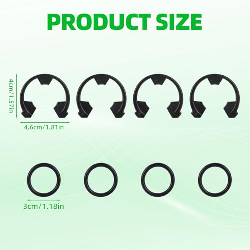 Water Softener Seal Kit, 4 Snap Clips (7337563 WS60X10004 1205500 7116713 1205500 7116713) 4 O-Rings (7337571 7170288 900535 STD302213 WSO3X10025) Parts for Kinetic Wares GE Morton
