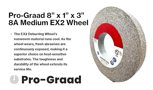 EX2 Deburring Wheel 8" x 1" x 3", 8A Medium, 17219 8" x 1" x 3" 8A Medium